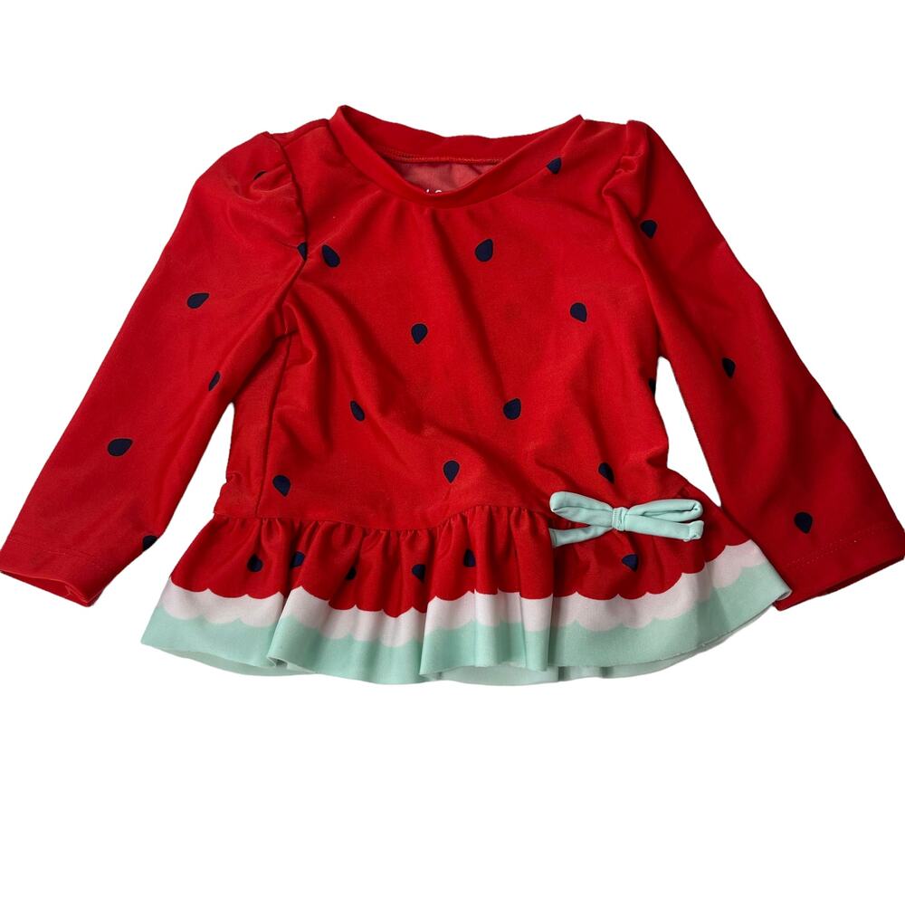 Cat & Jack Baby 6-9‎ Mo Watermelon Swimming Rash Guard